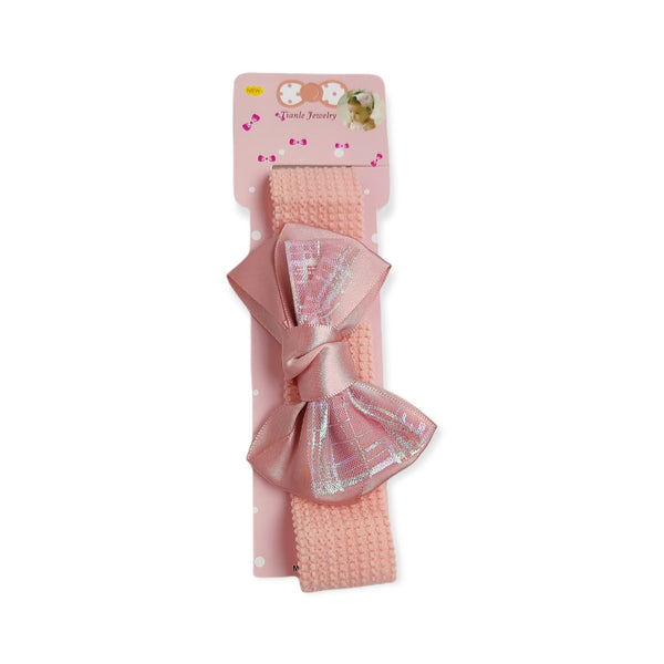 Cintillos palo de rosa con lazo para bebes y niñas